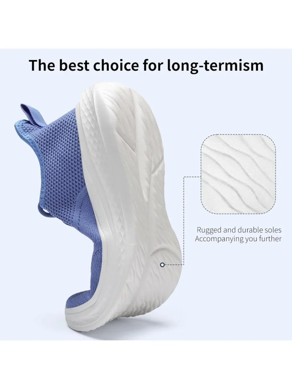 Men's Blue Running Shoes Slip On Walking Shoes Non Slip Lightweight Sneakers